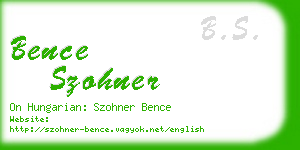 bence szohner business card